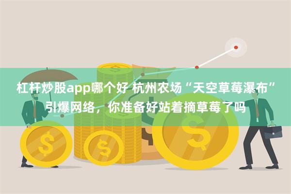 杠杆炒股app哪个好 杭州农场“天空草莓瀑布”引爆网络，你准备好站着摘草莓了吗